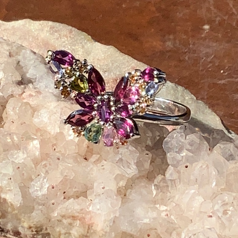 Rhodolite Citrine 925 Sterling Silver Ring Size 85 129$